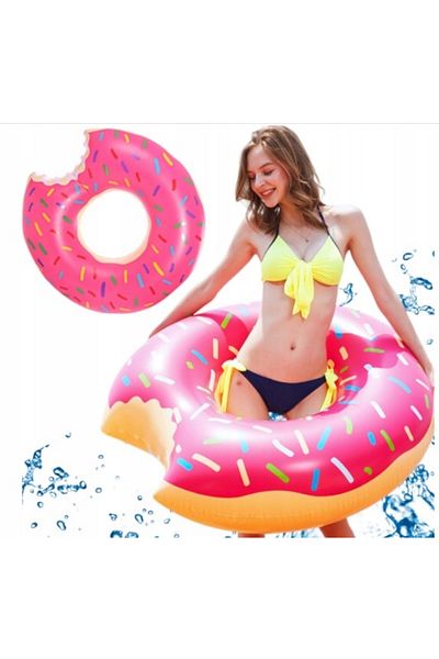 Azaris DUŻE KOŁO DO PŁYWANIA RÓŻOWY DONUT PĄCZEK 120CM