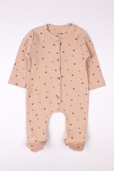 Mini Ropa Newborn Booties Jumpsuit Mickey Printed Snap Fastener Baby Romper