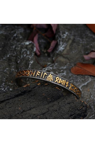 Viking Adjustable Norse Mythology Valknut Thor Odin Stainless&Tarnish Free 316L Steel Bracelet