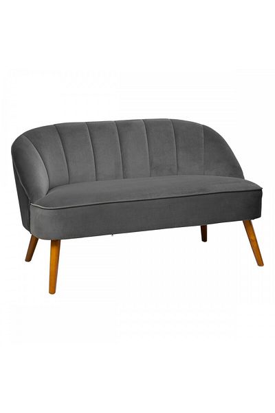 Atmosphera Créateur D'intérieur Naova Grey sofa, polyester, 2-seater, 126 x D. 71 x H. 72 cm, 16 kg