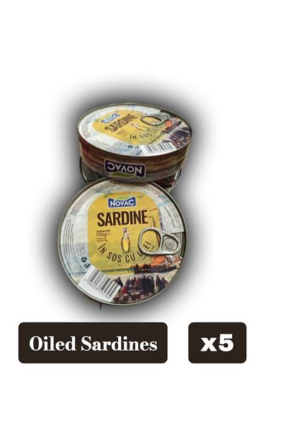 Novac Sardines in vegetable oil, 150 g x5PCS