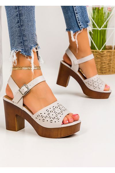 starlike Women's grey heeled sandals A117