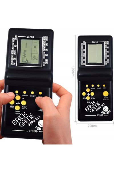 Azaris ELEKTRONICZNA GRA TETRIS WĘŻYK KONSOLA KIESZONKOWA RETRO BRICK GAME 9999w1