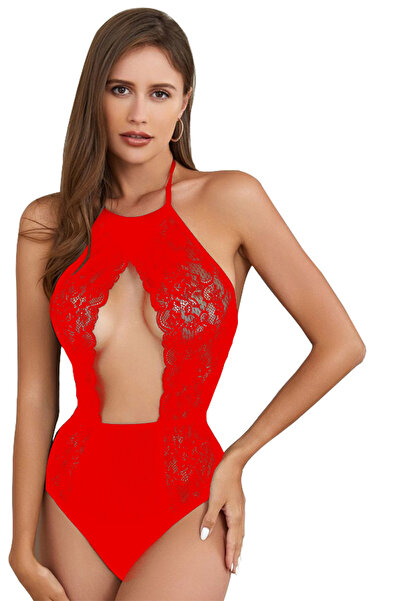 OEM Sexy bodysuit for women, with floral lace and cutout in the breast area, elastic material, NF-2031