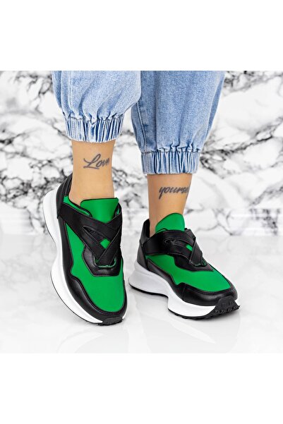 mei Women's Sports Shoes 2XJ92-1 Black-Green