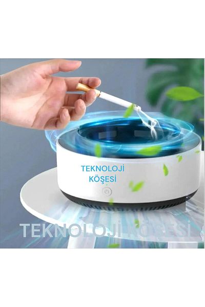 Teknoloji Köşesi Ash Tray That Captures Smoke and Odor, Smart Odorless Ashtray, Smoke Attractor Ashtray Koza Gift