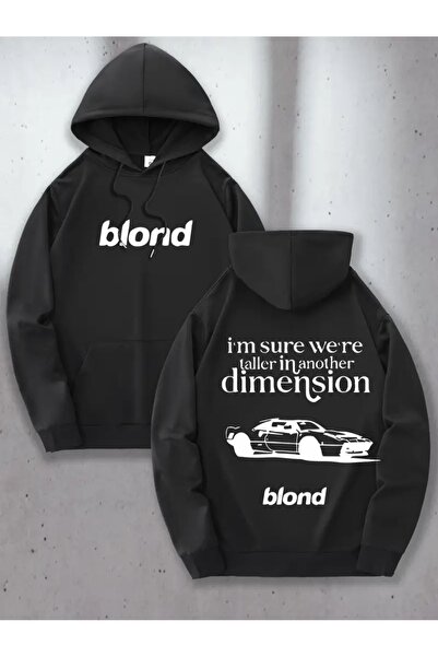 FUFLUNS سويت شيرت مطبوع باللون الأشقر ذو أبعاد كبيرة الحجم