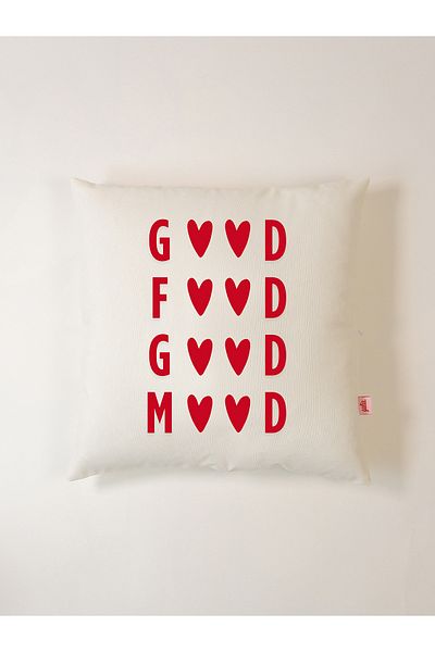 Galia Tasarım Good Food, Good Mood Pillow Case 45X45 cm