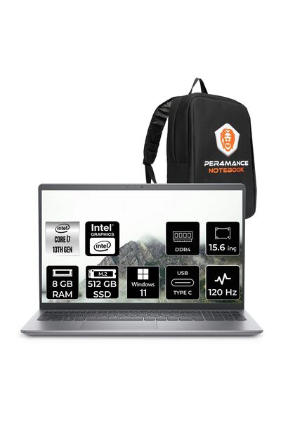 Dell Vostro 3530 i7 1355U 8GB 512GB SSD 15.6" FHD 120 Hz W11H Taşınabilir Bil...