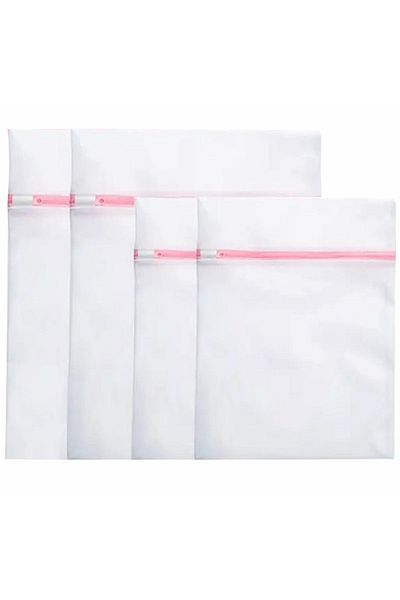 Aptel Set of 4 laundry bags, for washing machine, plastic, white