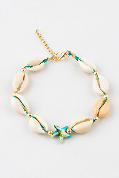 Sortie Aksesuar Renkli Deniz Yıldızı Figürlü Deniz Kabuklu İpli Halhal