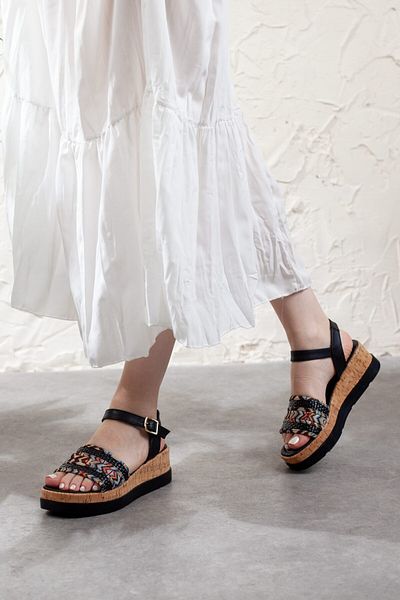 Adım Adım Women's Metal Detailed Double Buckle Sandals