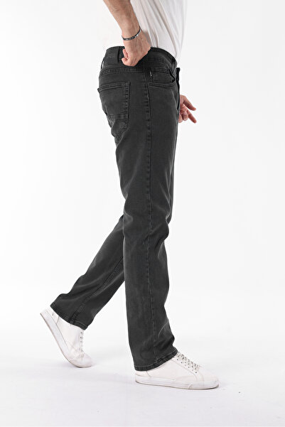 comstar Men's Cotton High Waist Loose Black Baggy Jeans