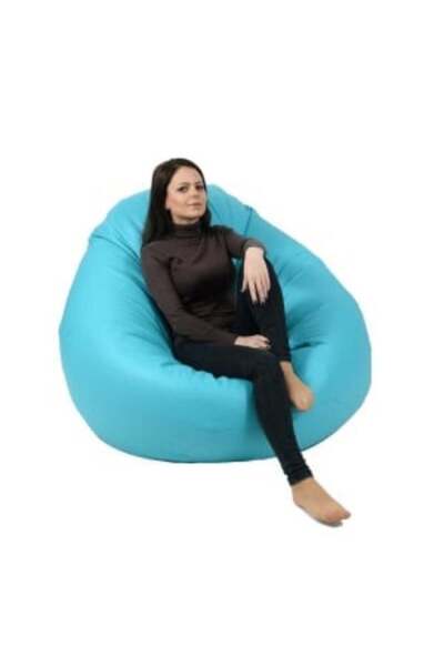 Pufrelax Fotoliu Nirvana Gigant, Material Piele Ecologica - Turcoaz