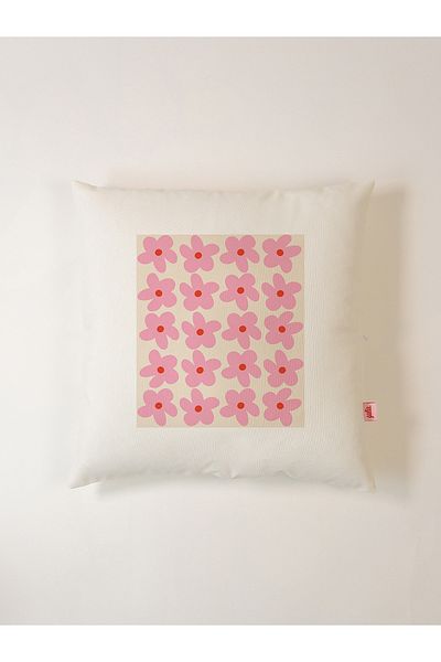 Galia Tasarım Pink Flower Patterned Pillow Case 45X45 cm
