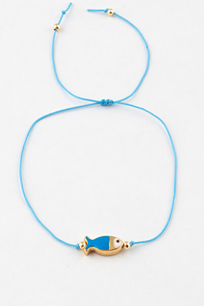 Sortie Aksesuar Fish figured adjustable length rope bracelet with enamel
