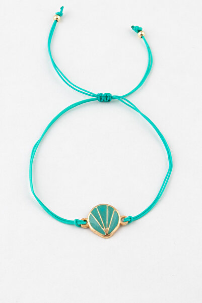 Sortie Aksesuar Enameled Adjustable Length Rope Bracelet with Seashell Figure