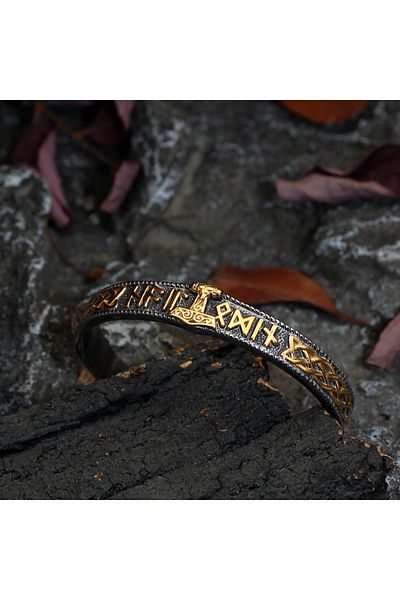 Viking Adjustable Norse Mythology Valknut Thor Odin Stainless&Tarnish Free 316L Steel Bracelet