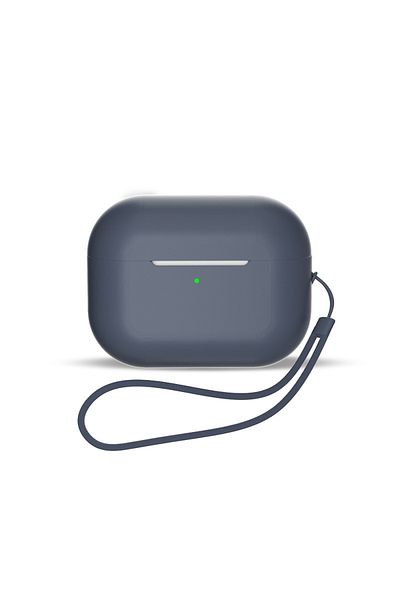 Hurtel Silikonowe etui do słuchawek AirPods 3 + pasek smycz na nadgarstek niebieskie