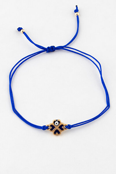 Sortie Aksesuar Four-Leaf Clover Flower and Evil Eye Figured Enamel Length Ad...