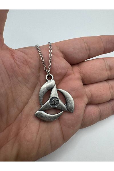 Herşey Nota Naruto Style Fashion Necklace – Silver Color Unisex Metal Necklace with 60cm Chain Anime Jewelry