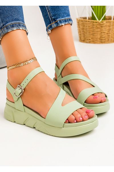 starlike Women's green platform sandals A113