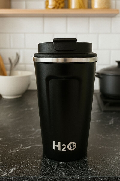 SİHİRLİ AYAKLAR توهانا كوب ترمس أسود من الفولاذ المقاوم للصدأ 500 مل