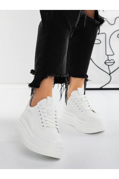 mei Women's Platform Sneakers 3AL97 White
