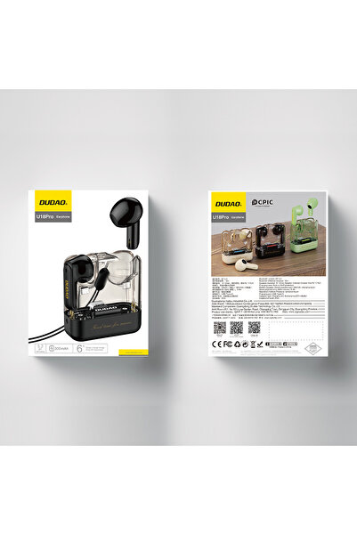 DUDAO Bezprzewodowe słuchawki TWS U18Pro Bluetooth 5.3 czarne