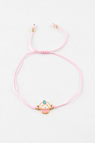 Sortie Aksesuar Cup Cake Pasta Figured Enamel Adjustable Length Rope Bracelet