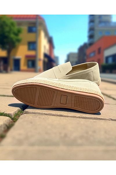 higo Men's Espadrille with Straw Detail
