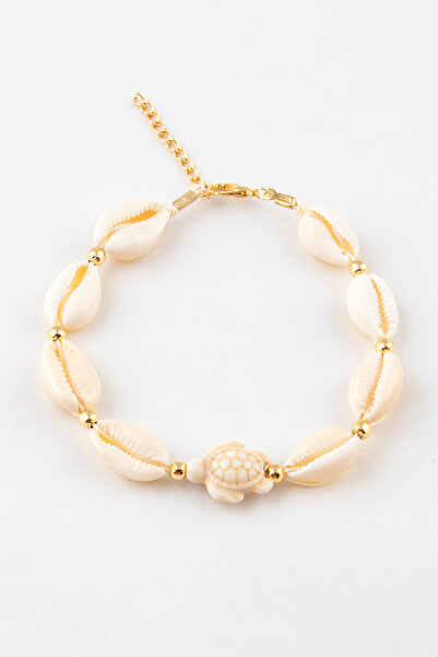 Sortie Aksesuar Renki Sea Turtle Figured Seashell Drawstring Anklet