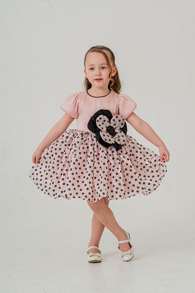Eray Kids Βραδινό φόρεμα για κορίτσια με κοντομάνικο λουλούδι (3-6 ετών)