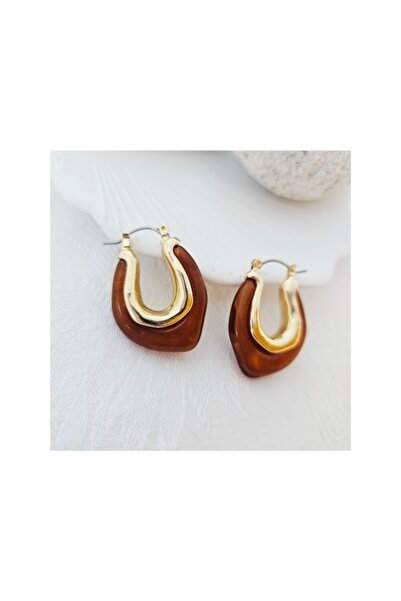 berckaccessories Mineli Çiçek Desenli Küpe