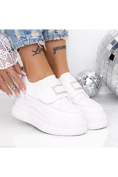 mei Women's Platform Sneakers 3AL6 White