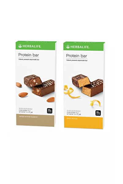 Herbalife Protein Bar Vanilya Aromalı Bademli 14'lü paket-Protein Bar Limon Aromalı 14'lü paket