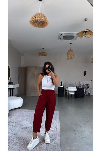 Buket Teke Burgundy Modal Baggy Tracksuit