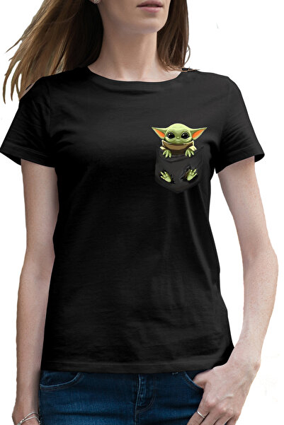 OEM Tricou femei Baby Yoda Pocket, Star Wars, Mandalorian