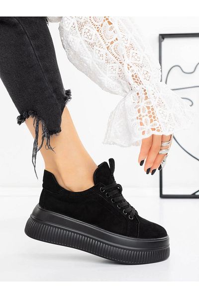 mei Women's Platform Sneakers 3AL97 Black