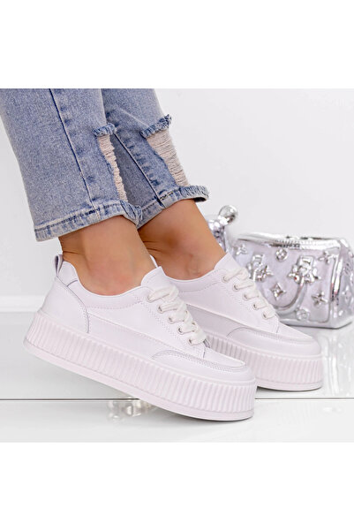 mei Pantofi Sport Dama cu Platforma 3AL67 Alb