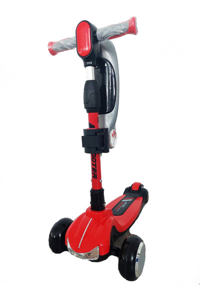 Nichiduta Folding Scooter for Kids with Projector and Sounds Red Monster Truck