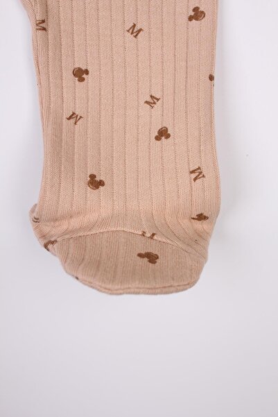 Mini Ropa Newborn Booties Jumpsuit Mickey Printed Snap Fastener Baby Romper