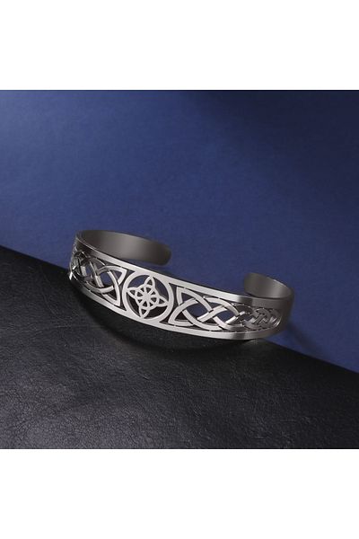 Viking Adjustable Witch Knot Design Tarnish&Rustproof 316L Steel Bracelet