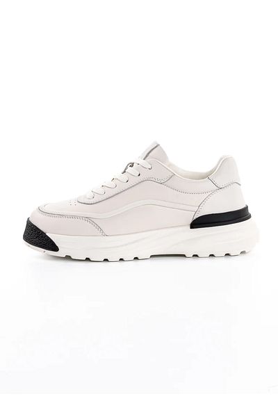 advancer Men's Sports Shoes Made of Genuine Leather 24203 White