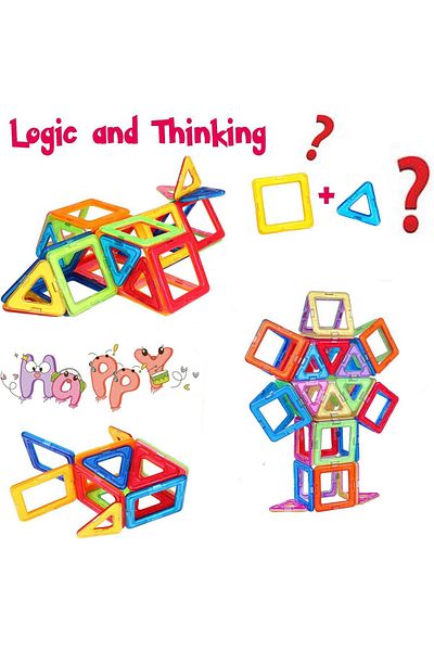 Saharaz 40 Pcs Magnetic Building Blocks Set Toys,Geometry Shapes,DIY Educational Toy,Gift for Kids