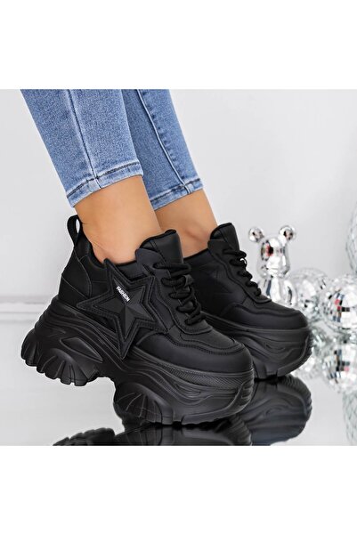 mei Γυναικεία Αθλητικά Παπούτσια με Πλατφόρμα 3SJN36 Μαύρα