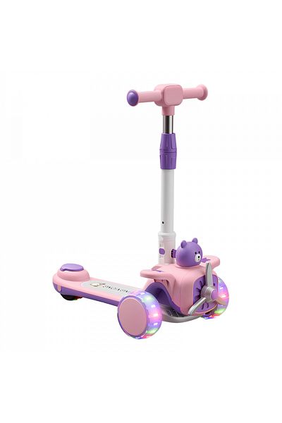 Nichiduta Children's scooter, Nested, foldable, with Music and silent PU wheels with Led lights, ghi