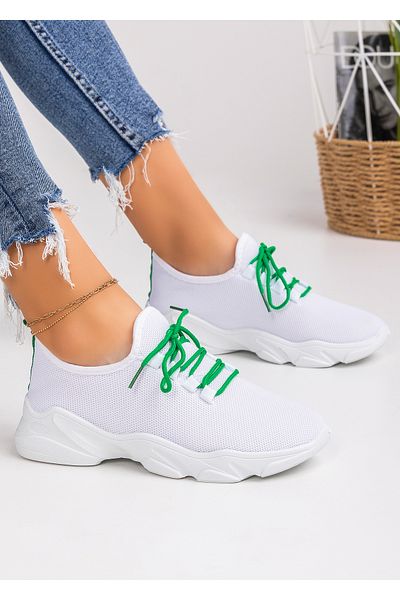 starlike Women's white and green sports shoes A097