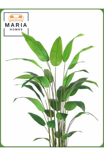 MARIA HOMES Artificial Bird of Paradise Tree 200 cm – Indoor Decorative Plant with GRAY Pot