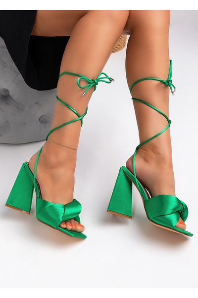 starlike Women's green heeled sandals A109